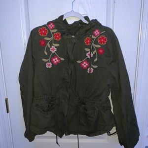 Green Jacket With Flowers